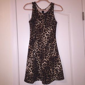 Sleeveless animal print neoprene dress